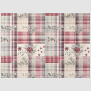 A Christmas Tartan Floral Design Series #23 Tissue Paper