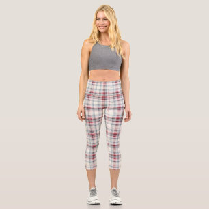A Christmas Tartan Floral Design Series #24 Capri Leggings