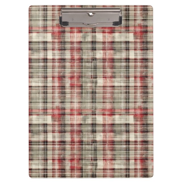 A Christmas Tartan Floral Design Series #2 Clipboard (Front)