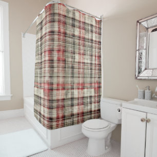 A Christmas Tartan Floral Design Series #2 Shower Curtain