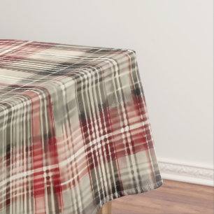 A Christmas Tartan Floral Design Series #2 Tablecloth