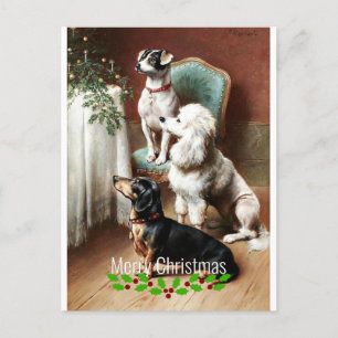 A Christmas Treat, fine art painting Holiday Postcard