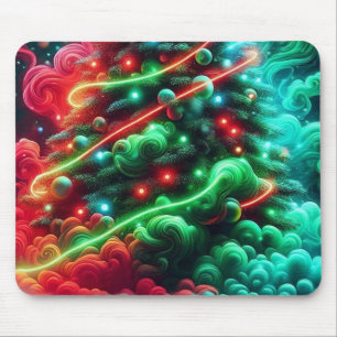 A Christmas Tree In a Smoky Haze On a Customised Mouse Pad