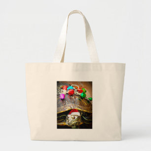 A Christmas Turtle Large Tote Bag