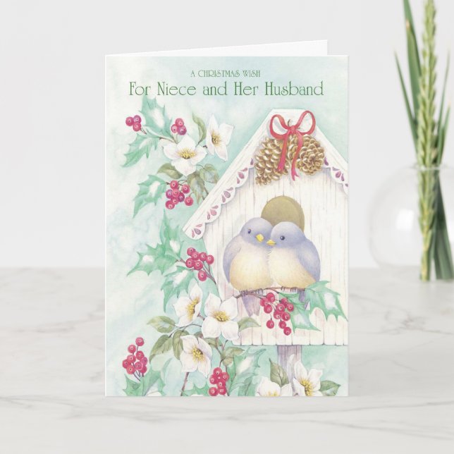 A Christmas Wish For Niece and Her Husband Holiday Card (Front)