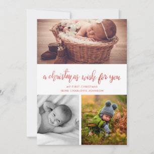 A Christmas Wish For You   Baby First Christmas Holiday Card