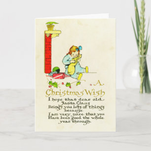 A Christmas Wish Vintage Holiday Card