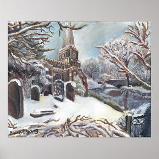 A Church in Winter Poster