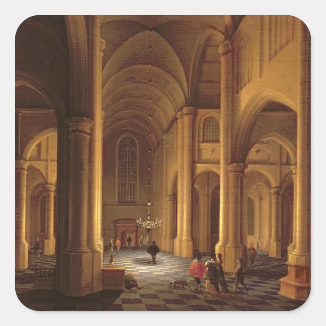 A Church Interior Square Sticker (Front)