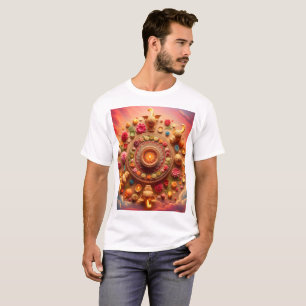 a circle of flowers and the sun is surrounded by T-Shirt