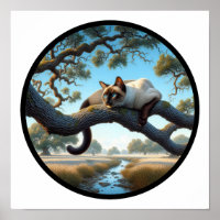 A Circular 3D Image of a Beautiful Siamese Cat