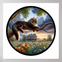 A Circular 3D Image of a Domestic Longhair Cat