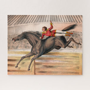 A Circus Performer Riding A Vaulting Horse Jigsaw Puzzle
