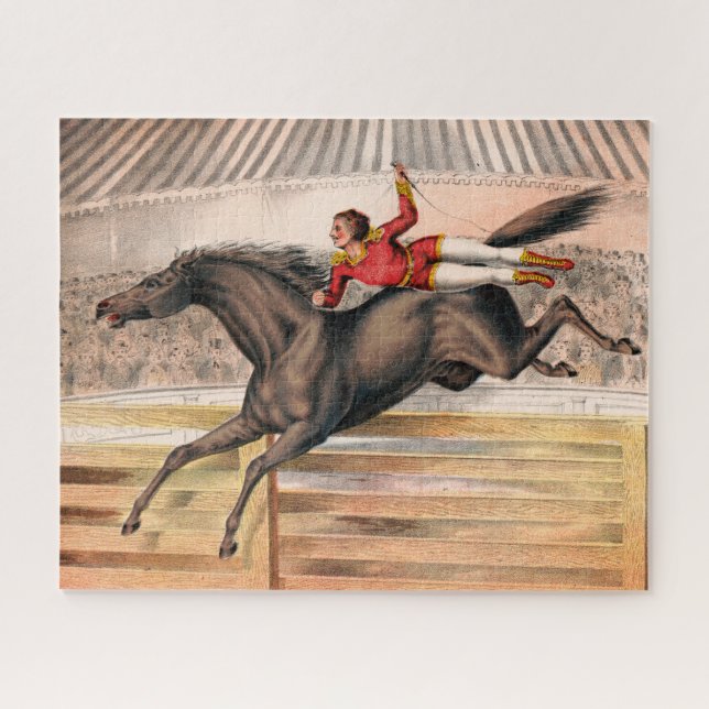 A Circus Performer Riding A Vaulting Horse Jigsaw Puzzle (Horizontal)