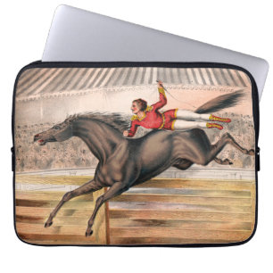 A Circus Performer Riding A Vaulting Horse Laptop Sleeve