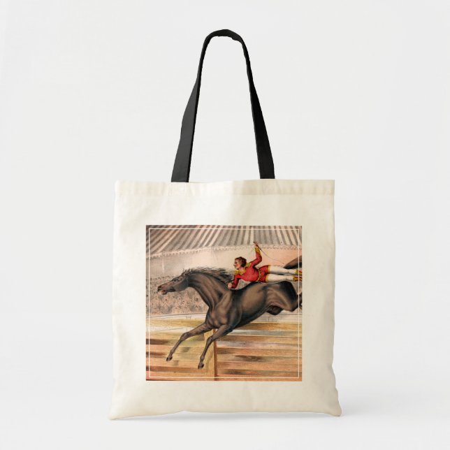 A Circus Performer Riding A Vaulting Horse Tote Bag (Front)