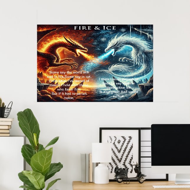 A Clash of Elements: Fire & Ice Poster (Home Office)