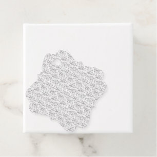 A classic black and white floral pattern, illustra favour tags