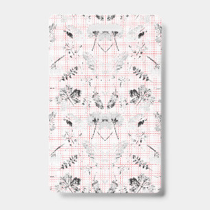 A classic black and white floral wallpaper featur ID Badge