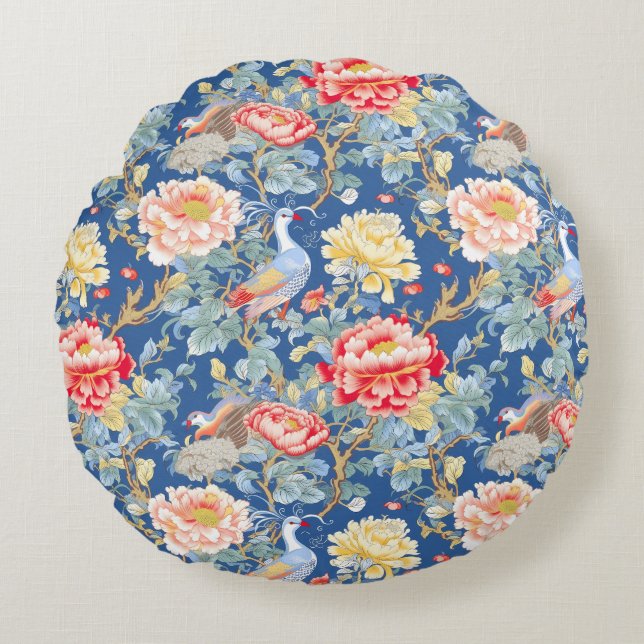 A Classic Chinoserie Series Design 11 Round Cushion (Front)