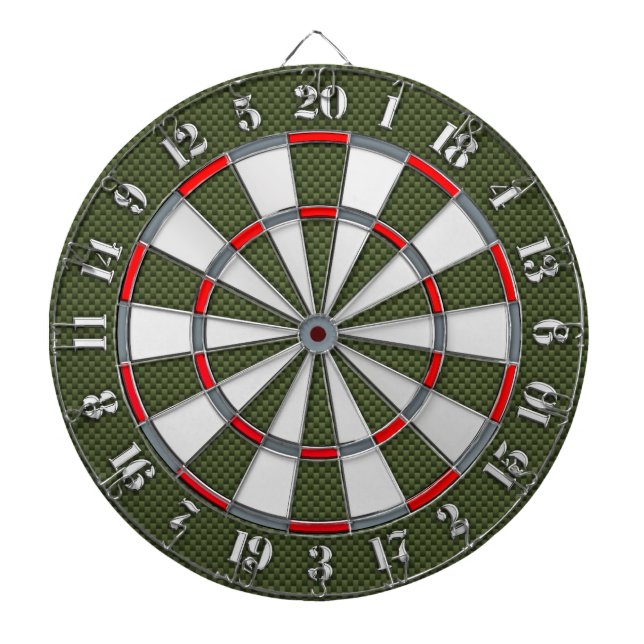 A Classic Game of Darts Chrome Carbon Fibre Styles Dartboard (Front)