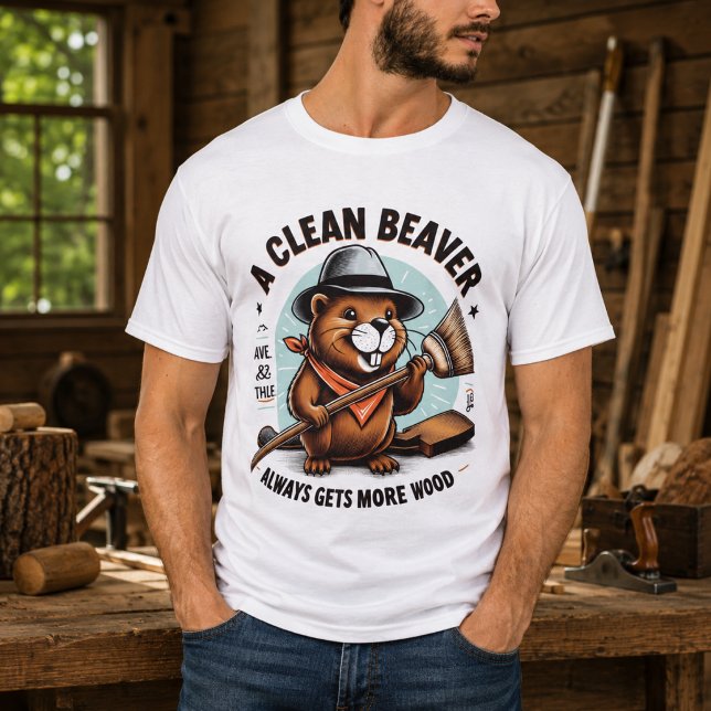 A Clean Beaver Always Gets More Wood T-Shirt (A Clean Beaver Always Gets More Wood T-Shirt)