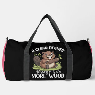 A Clean Beaver Gets More Wood Duffle Bag
