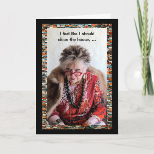 A clean house OR a relaxing nap... Greeting Card