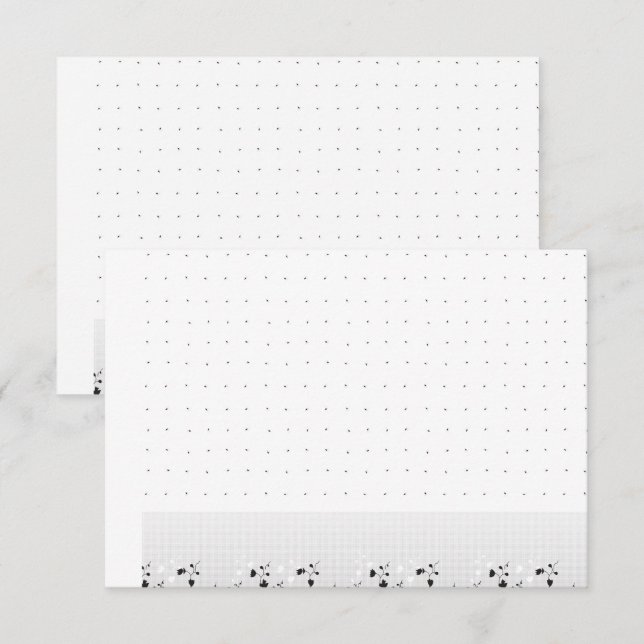 A clean white backdrop featuring tiny dots scatter thank you card (Front/Back)