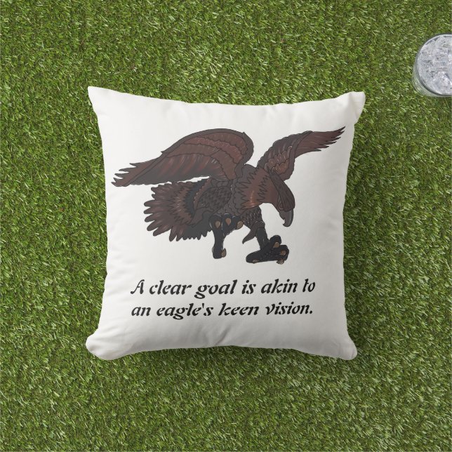 A clear goal is akin to an eagle's keen vision. cushion (Grass)