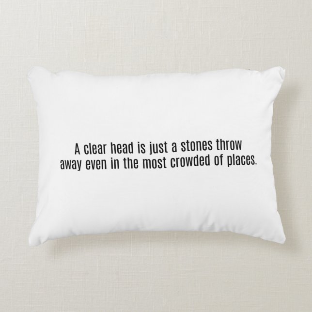 A Clear Head Accent Pillow (Front)