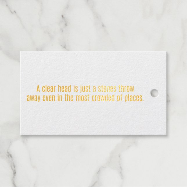 A Clear Head Foil Gift Tag (Front (Horizontal))