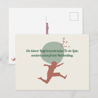 A clear head postcard
