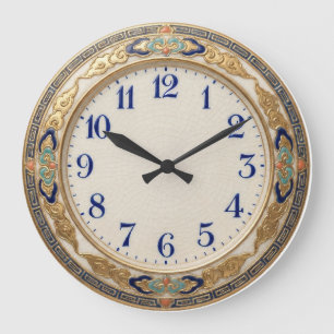 A Clock  Antique Japanese Satsuma Pottery Style   