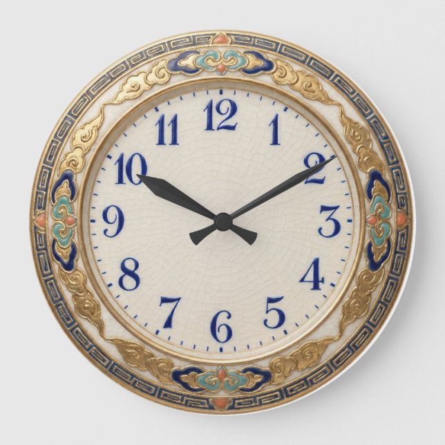 A Clock  Antique Japanese Satsuma Pottery Style    (Front)
