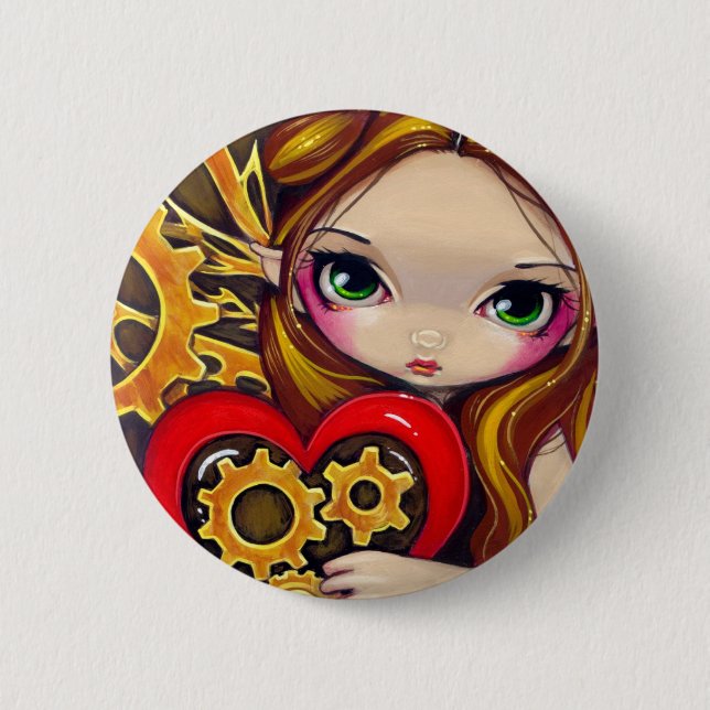 "A Clockwork Valentine" Button (Front)