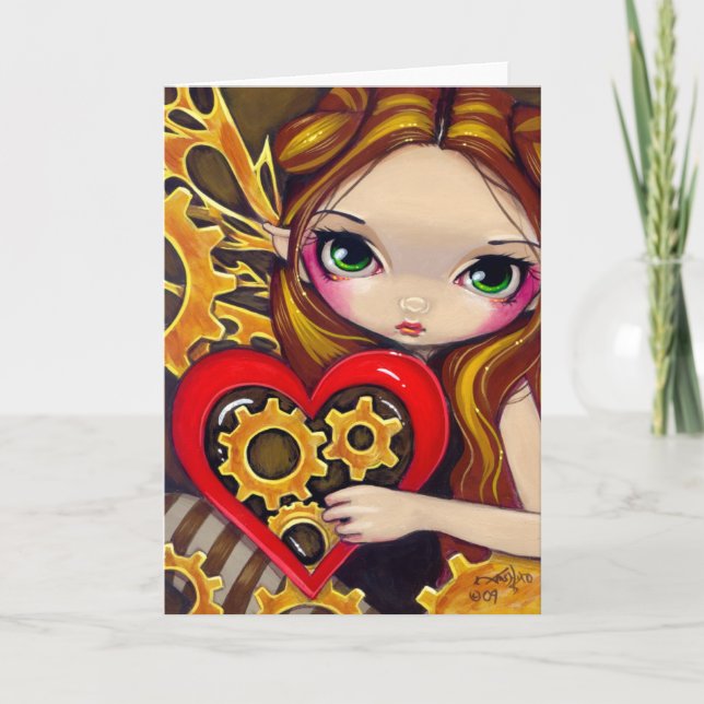 "A Clockwork Valentine" Greeting Card (Front)