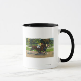 A Close Finish at the Race Track, Horses Mug