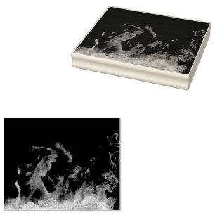 a close up of a fire on a black background rubber stamp