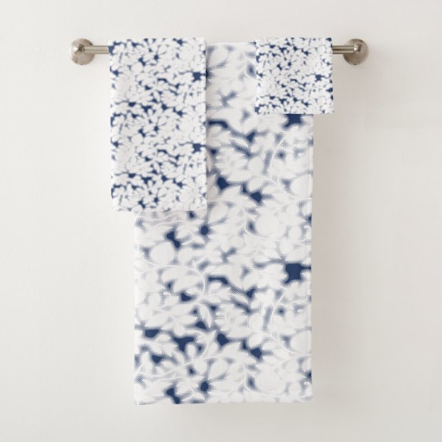 A close-up of a hydrangea showcases its delicate p bath towel set (Insitu)