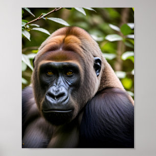 A Close-up Portrait of a Gorilla Poster