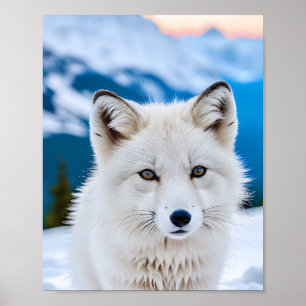 A Close-up Portrait of an Artic Fox Poster