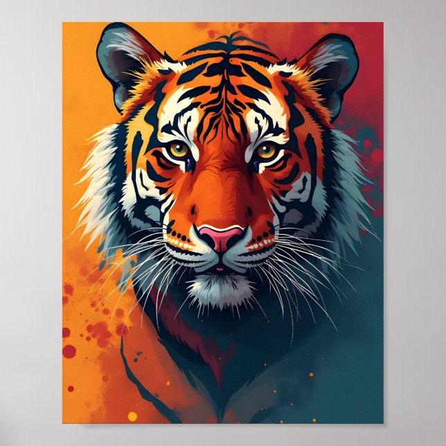  A close-up portrait tiger poster (Front)