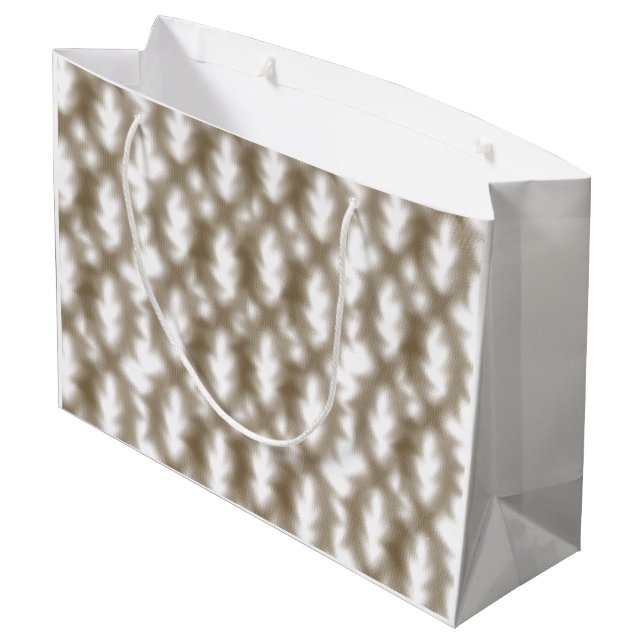 A close-up view of a crisscrossing wire mesh grid  large gift bag (Back Angled)