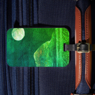 A close up view of fantasy worlds and their moons  luggage tag