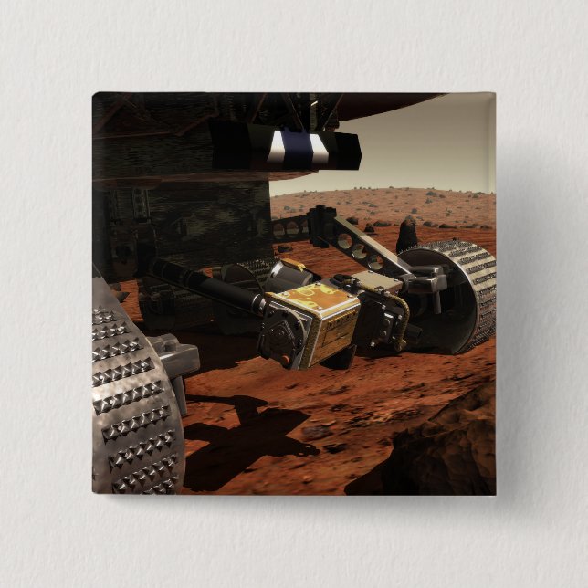 A close-up view of the arm on NASA's Mars 15 Cm Square Badge (Front)