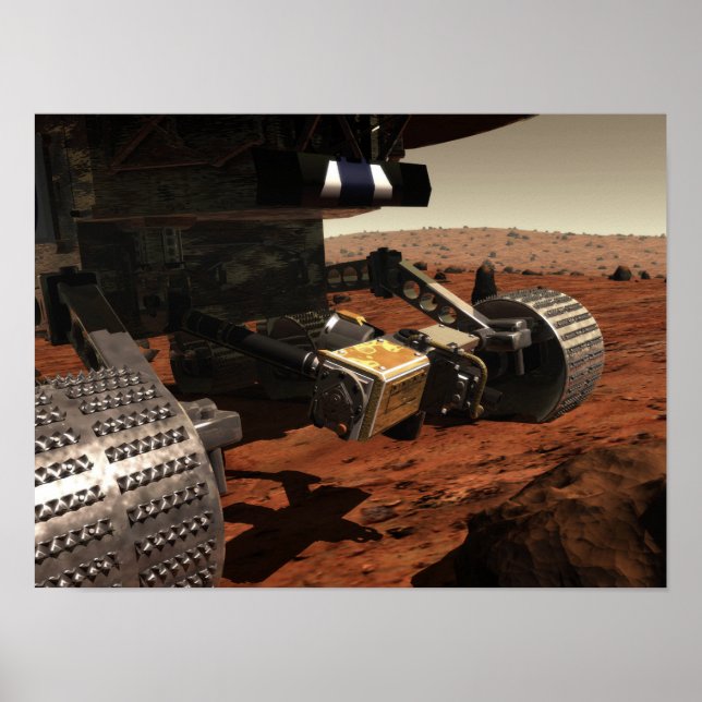 A close-up view of the arm on NASA's Mars Poster (Front)