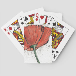 A Closed Flower on a White Background Playing Cards