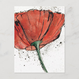 A Closed Flower on a White Background Postcard