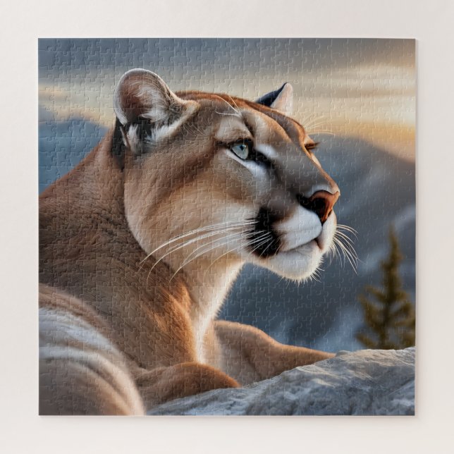 A Closeup Portrait of a Cougar Jigsaw Puzzle (Vertical)
